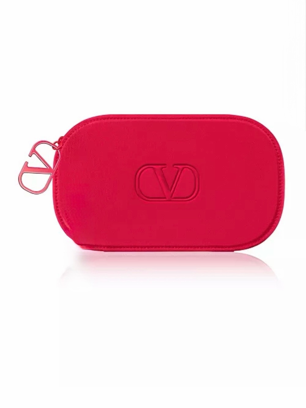 Valentino Vibrant Red Embossed V Pouch